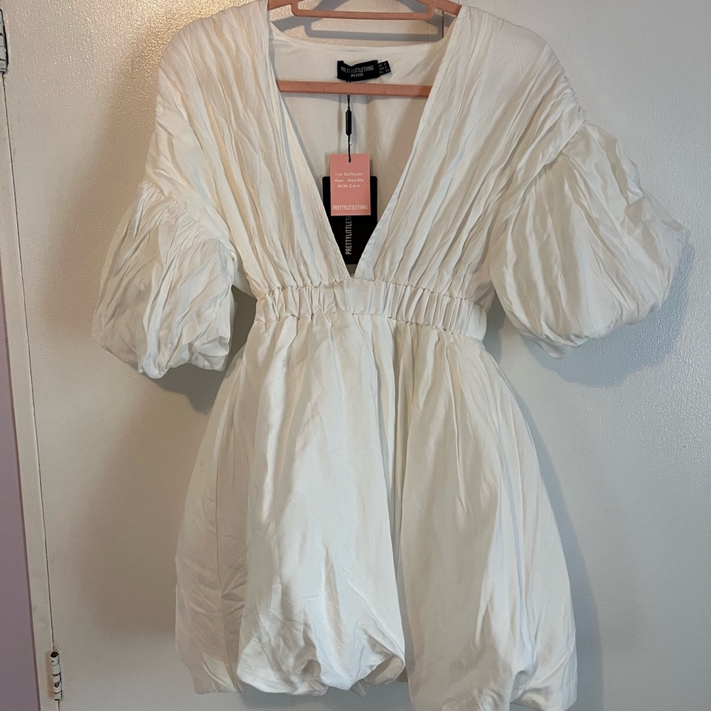 WHITE POOF DRESS
